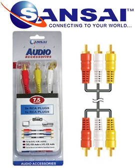 SANSAI 3RCA Plugs To Plugs 7.5m